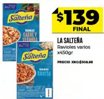 Supermayorista Vital La Salteña Ravioles Varios x 450gr oferta
