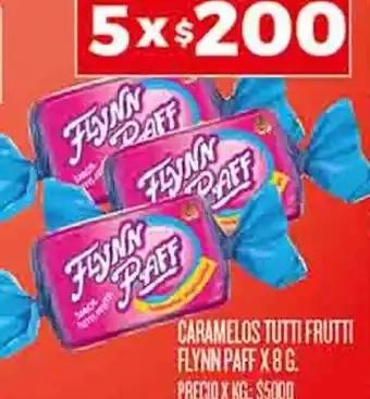Supermercados DIA CARAMELOS TUTTI FRUTTI FLYNN PAFF X 8G oferta