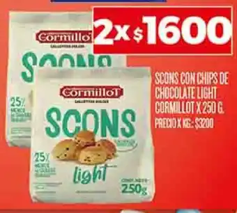 Supermercados DIA SCONS CON CHIPS DE CHOCOLATE LIGHT CORMILLOT X 250G oferta