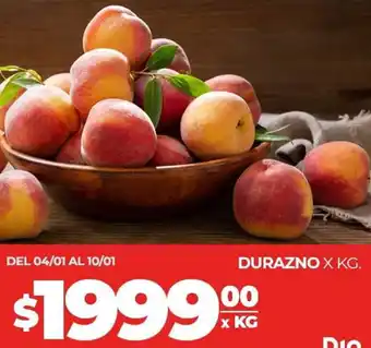 Supermercados DIA DURAZNO X KG oferta