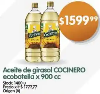 Supermercados Buenos Días Aceite de girasol COCINERO ecobotella x 900cc oferta