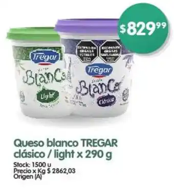 Supermercados Buenos Días Queso blanco TREGAR clásico / light x 290g oferta