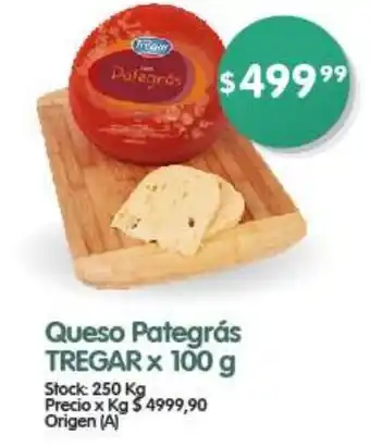 Supermercados Buenos Días Queso Pategrás TREGAR x 100g oferta
