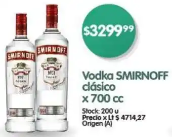Supermercados Buenos Días Vodka SMIRNOFF clásico x 700cc oferta