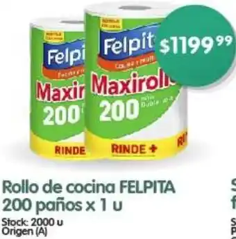Supermercados Buenos Días Rollo de cocina FELPITA 200 paños x 1u oferta