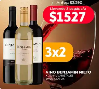 Supermercados Tadicor VINO BENJAMIN NIETO X 750ML oferta