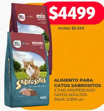 Supermercados Tadicor ALIMENTO PARA GATOS SABROSITOS X 3KG oferta