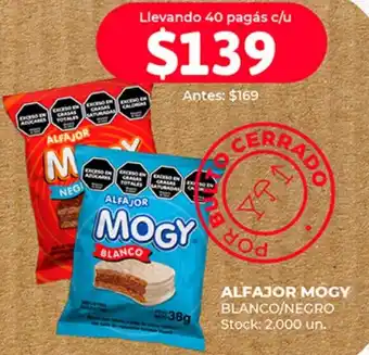 Supermercados Tadicor ALFAJOR MOGY BLANCO/NEGRO 38g oferta