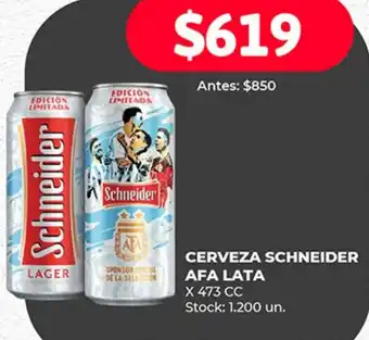 Supermercados Tadicor CERVEZA SCHNEIDER AFA LATA X 473CC oferta