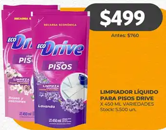Supermercados Tadicor LIMPIADOR LÍQUIDO PARA PISOS DRIVE X 450ML oferta