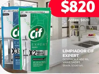Supermercados Tadicor LIMPIADOR CIF EXPERT DOYPACK X 450ML oferta