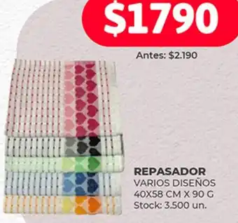 Supermercados Tadicor REPASADOR VARIOS DISEÑOS 40X58 CM X 90G oferta