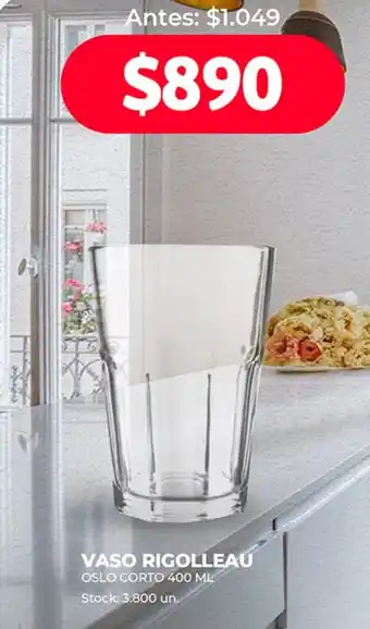 Supermercados Tadicor VASO RIGOLLEAU OSLO CORTO 400ML oferta