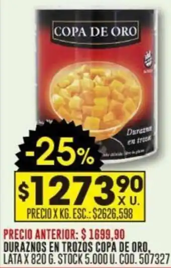 Coto DURAZNOS EN TROZOS COPA DE ORO, LATA X 820G oferta