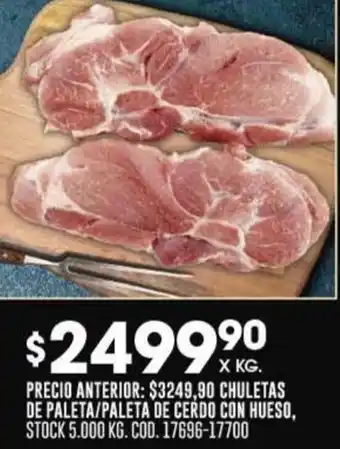 Coto CHULETAS DE PALETA/PALETA DE CERDO CON HUESO X KG oferta