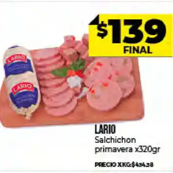 Supermayorista Vital Lario Salchichon Primavera x 320gr oferta