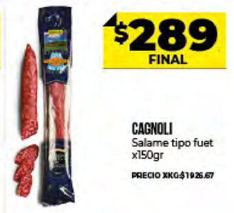 Supermayorista Vital Cagnoli Salame Tipo Fuet x 150gr oferta