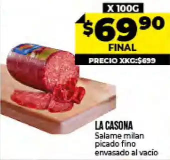 Supermayorista Vital La Casona Salame Milan Picado Fino Envasado al Vacio oferta
