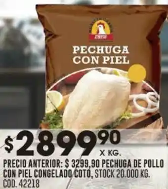 Coto PECHUGA DE POLLO CON PIEL CONGELADO COTO oferta