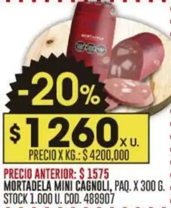 Coto MORTADELA MINI CAGNOLI PAQ. X 300G oferta