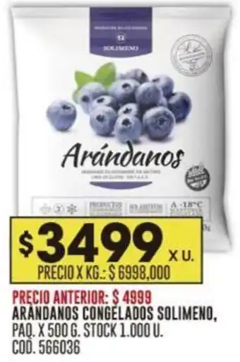 Coto ARANDANOS CONGELADOS SOLIMENO, PAQ. X 500G oferta