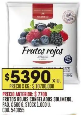 Coto FRUTOS ROJOS CONGELADOS SOLIMENO, PAQ. X 500G oferta