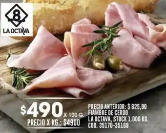 Coto FIAMBRE DE CERDO LA OCTAVA X 100G oferta