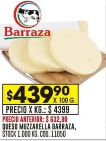Coto QUESO MUZZARELLA BARRAZA X 100G oferta