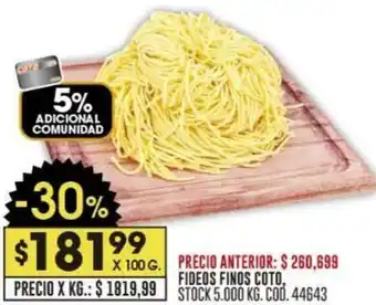 Coto FIDEOS COTO X 100G oferta