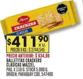 Coto GALLETITAS CRACKERS CLÁSICAS MAZZEI PAQ. X 110G oferta