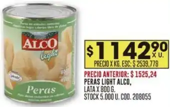 Coto PERAS LIGHT ALCO LATA X 800G oferta