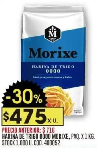 Coto HARINA DE TRIGO 0000 MORIXE PAQ. X 1KG oferta