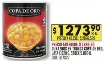 Coto DURAZNOS EN TROZÓS COPA DE ORO LATA X 820G oferta