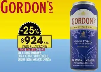 Coto GIN & TONIC GORDON'S. LATA X 473ML oferta