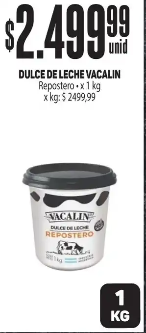 Makro DULCE DE LECHE VACALIN x 1kg oferta