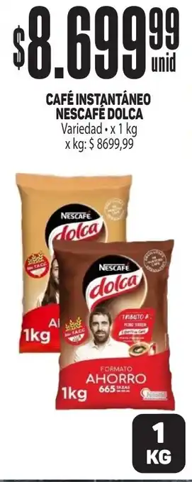 Makro CAFÉ INSTANTÁNEO NESCAFÉ DOLCA X 1KG oferta