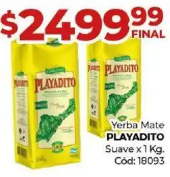 Diarco Yerba Mate PLAYADITO Suave x 1 kg oferta