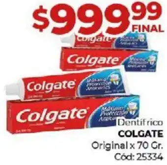 Diarco Dentífrico COLGATE Original x 70gr oferta