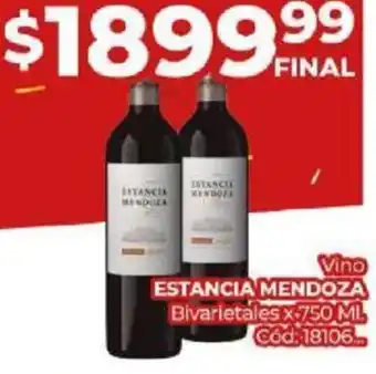 Diarco Vino ESTANCIA MENDOZA Bivarietales x 750ml oferta