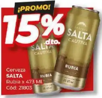 Diarco Cerveza SALTA Rubia x 473ml oferta