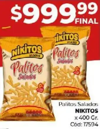 Diarco Palitos Salados NIKITOS x 400GR oferta