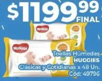 Diarco Toallas Húmedas HUGGIES Clasicas y Cotidianas x 48UN oferta