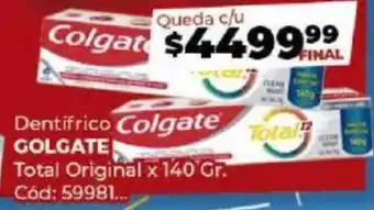 Diarco Dentifrico Colgate Total Original x 140GR oferta