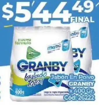 Diarco Jabón En Polvo GRANBY x 400gr oferta