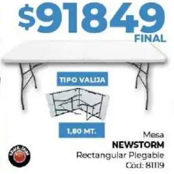 Diarco Mesa NEWSTORM Rectangular Plegable oferta