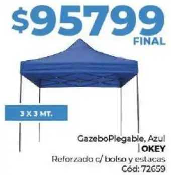 Diarco GazeboPlegable, Azul OKEY Reforzado c/ bolso y estacas 3 x 3mt oferta