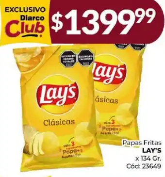 Diarco Papas Fritas LAY'S x 134gr oferta