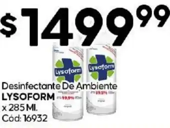 Diarco Desinfectante De Ambiente LYSOFORM x 285ml oferta