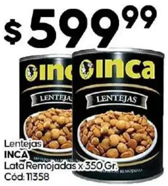 Diarco Lentejas INCA Lata Remojadas x 350gr oferta