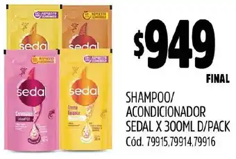 SHAMPOO/ ACONDICIONADOR SEDAL X 300ML D/PACK